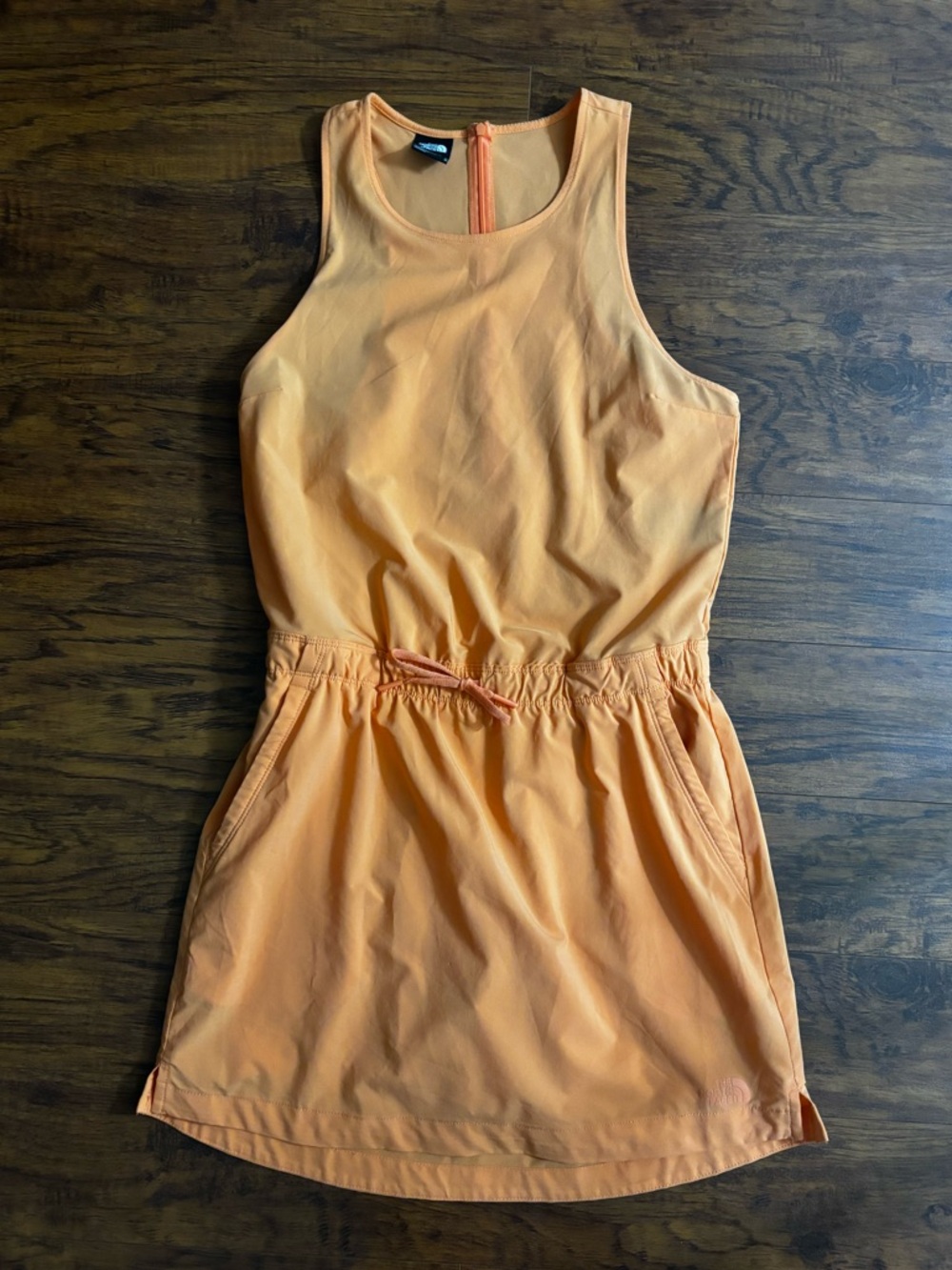 North Face Never Stop Wearing Adventure Dress Coral Orange Built-in Biker Shorts
